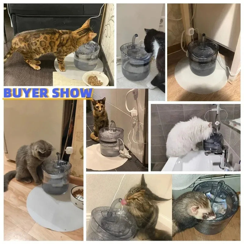 Dispensador automático de agua para mascotas, filtro de fuente de agua potable con sensor para gatos y perros, agua potable de circulación automática para mascotas.