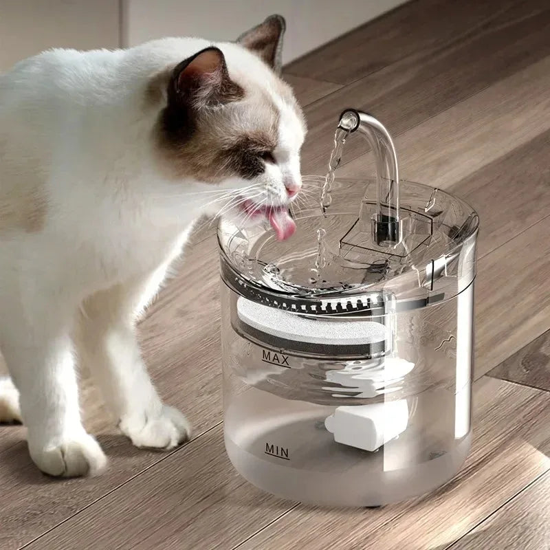 Dispensador automático de agua para mascotas, filtro de fuente de agua potable con sensor para gatos y perros, agua potable de circulación automática para mascotas.